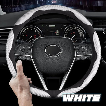 Samez Carbon Fiber Silicone Anti-Slip Steering Wheel Cover Universal Fit