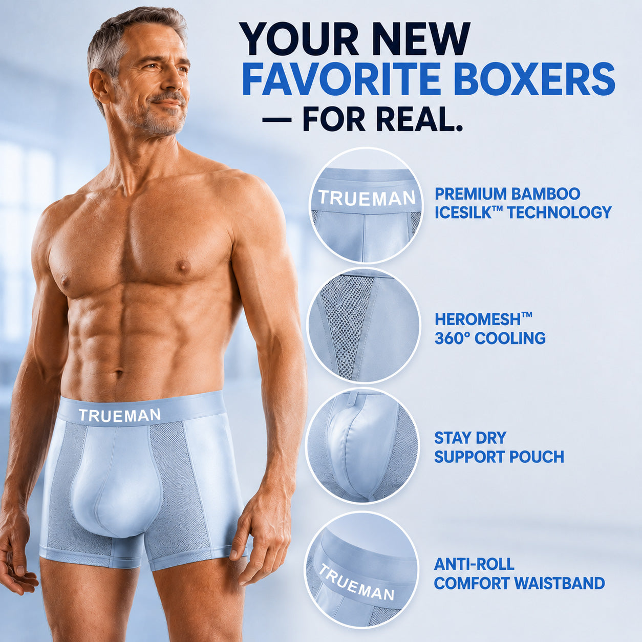 BEST DEAL 70% OFF + 🎁  NORXIL Premium Breathable Leak-Proof IceSilk Boxer - 100% Invisible Smart Protection