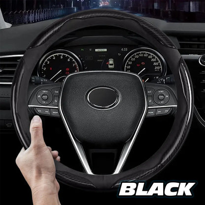 Samez Carbon Fiber Silicone Anti-Slip Steering Wheel Cover Universal Fit
