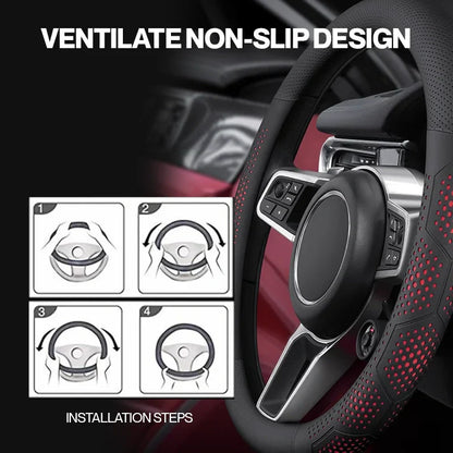Gripex UltraGrip Breathable Leather Steering Wheel Cover | Anti-Slip, Custom - Fit