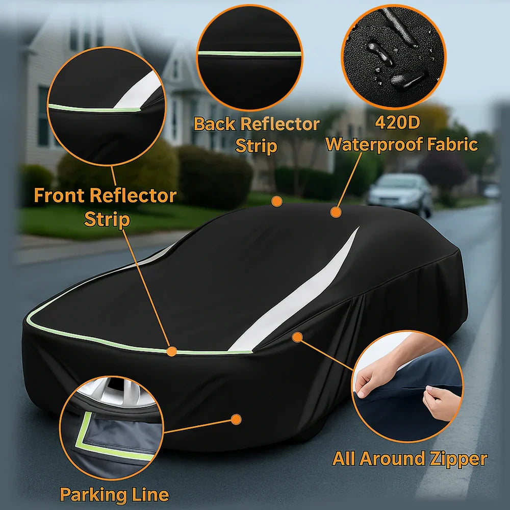 Full Enclosed Car Cover | Waterproof 420D, All-Weather Cover