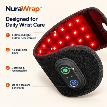 EXCLUSIVE DEAL - 50% OFF 🔥 NuraWrap™ Red Light Wrist Wrap