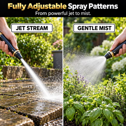 2026 VERSION - 80% OFF🔥Heavy Duty Adjustable Twist Hose Nozzle 🚀10X Higher Pressure |3 Spray Modes | Heavy-Duty Metal Body